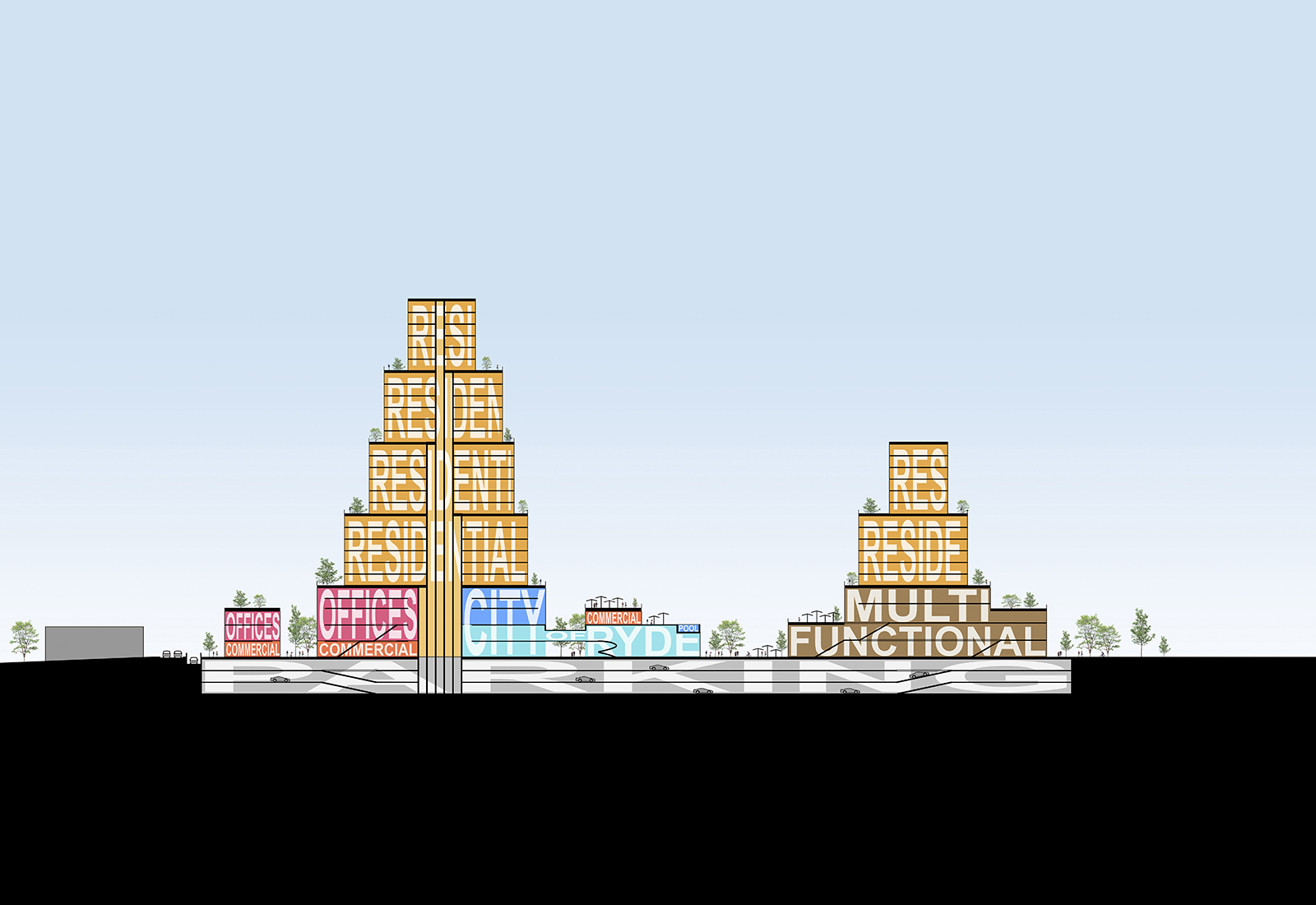 Mixed use Sydney render section