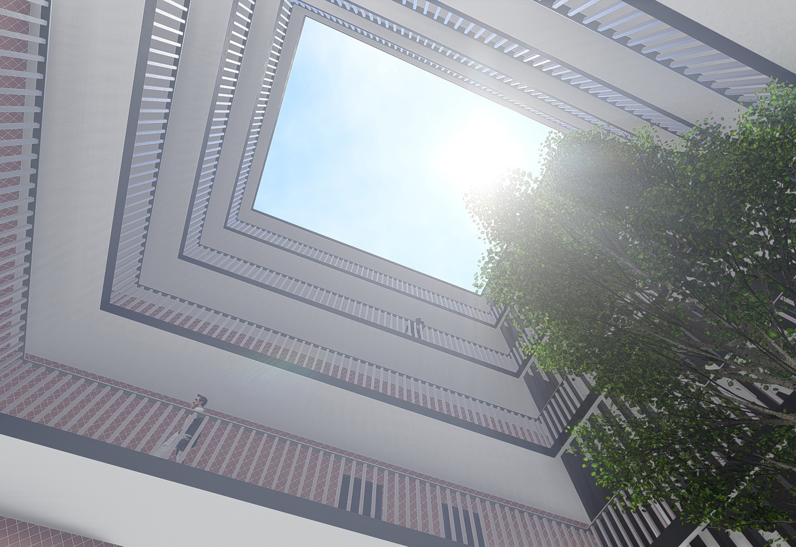 Residential Sydney render atrium